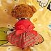 Tangpan Bow-Knot Christmas Pet Plaid Skirt Dog Clothes Santa Dress Size M