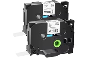 2Pack TZe-241 TZe241 Label Tape Compatible with Brother P-Touch TZe Tape 18mm 0.7" TZ-241 Laminated White, Tz Tape 18mm Work 