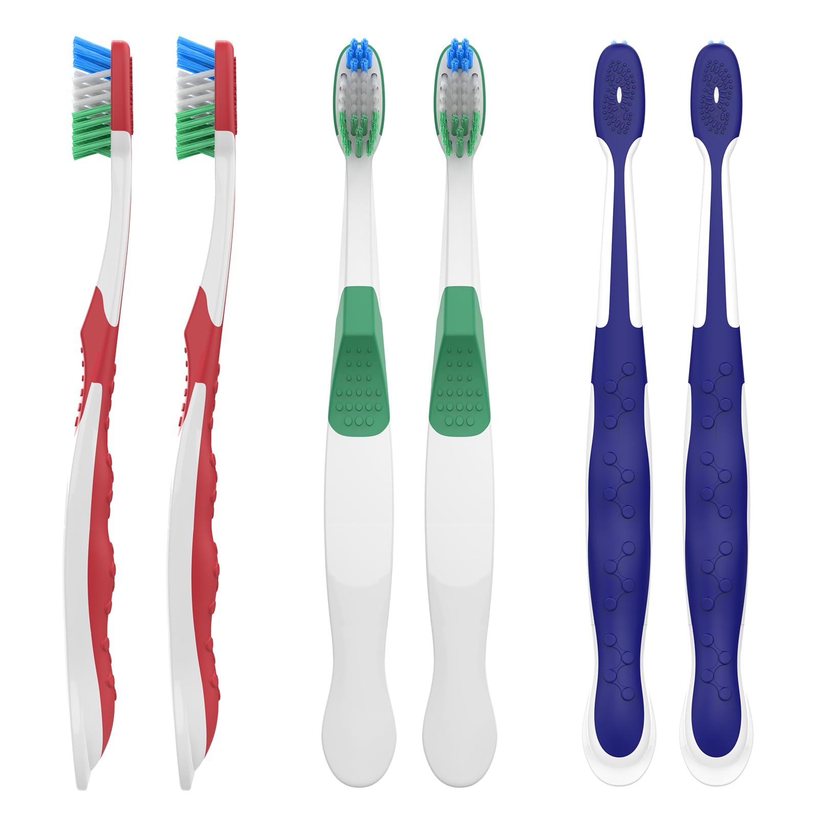 Photo 1 of Fremouth Medium Toothbrushes, Ergonomic Handle, 6 Count