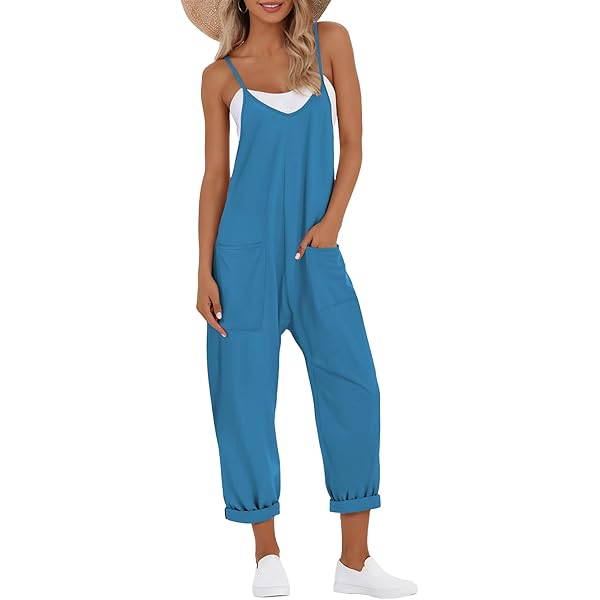 Amazon.com: Lentta Women's Causal Jumpsuits V Neck