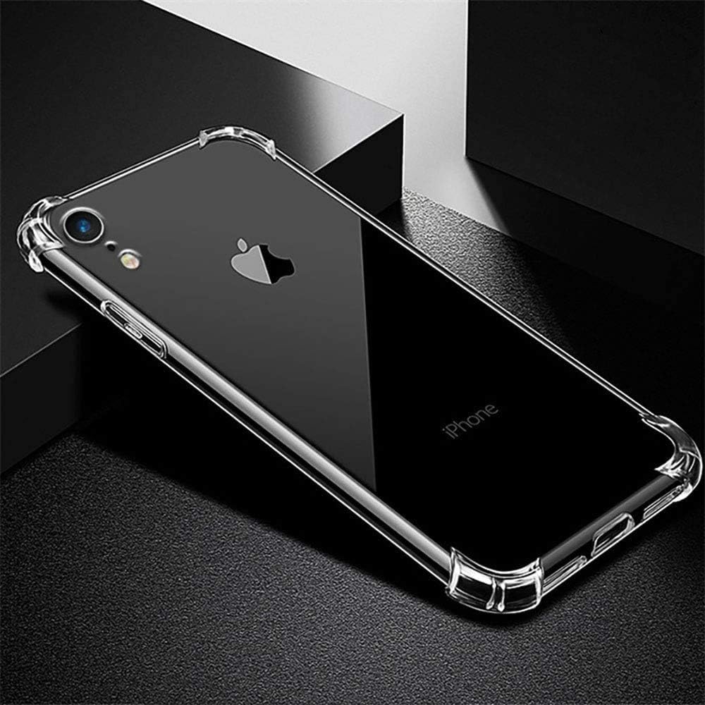 Dromate iPhone XR Case Clear plus 3 Tempered Glass Screen Protectors Shockproof Thick TPU Cover for iPhone 2018 6.1 inch A1984 A2105 A2106 A2107 A2108