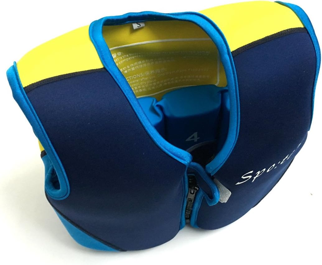 Titop Swim Vest For Child Infant Swim Trainer Vest For Baby Kids' Float Vest Blue+Yellow Small For Children 0-3 Years