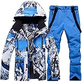 Men's Ski Suit Waterproof Snow Suits Two Piece Snowboard Jacket and Pants Set Outdoor Windproof Winter Warm Snowsuits