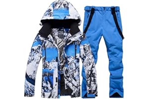 YEEFINE Men's Ski Suit Waterproof Snow Suits Two Piece Snowboard Jacket and Pants Set Outdoor Windproof Winter Warm Snowsuits