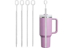 Straw Cleaner Brush for Stanley, 4Pcs 10 Inch Reusable Straws Cleaning Brush Set for 20oz 30oz 40oz Stanley Owala Tumbler, 4 