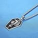 LineAve Men's Stainless Steel Large Egyptian Wolf and Ankh Pendant Necklace, 23