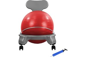 CanDo Children's Ball Chair - Inflatable Ergonomic Active Seating Exercise Ball Chair with Air Pump for Home, Office, and Cla