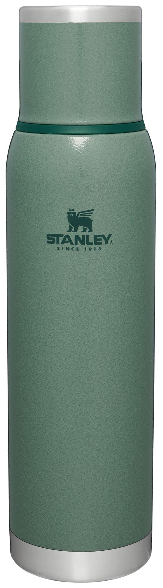 Photo 1 of Stanley Adventure-to-Go Vacuum Bottle 1.4 qt | Wide Mouth with Leakproof Cup Lid | Keep Drinks Hot or Cold | Packable for Travel | Insulated Stainless Steel Thermos | BPA-Free | Hammertone Green