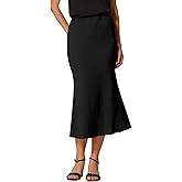 Allegra K Women's Texture Stretchy Bodycon Mermaid Skirt Lettuce Hem Elastic High Waist Maxi Skirts