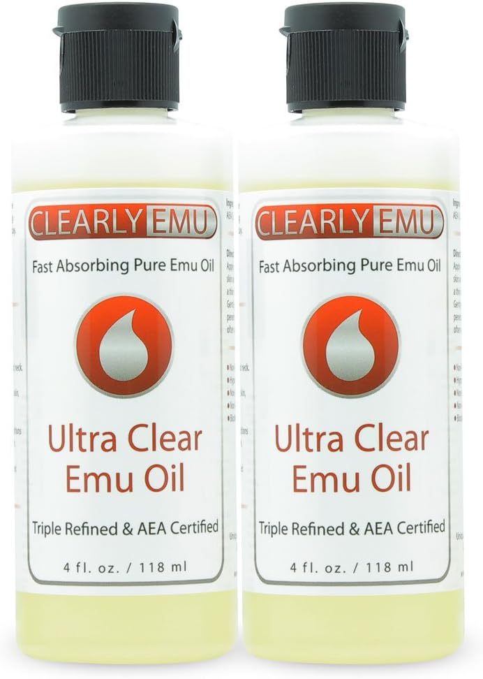CLEARLY EMU Ultra Clear Emu Oil 4 oz Twin Pack AEA Certified