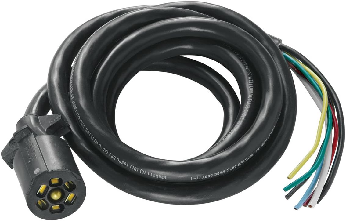 Bargman 51-67-003 7-Way Molded Trailer End Connector with 8' Cable