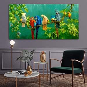 Coloridos loros pájaro animal lienzo pintura arte de la pared cuadros