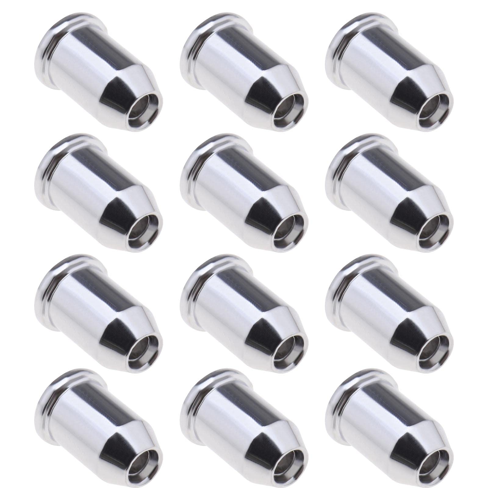 YINETTECH 12pcs Guitar String Ferrules Guitar String Caps Mounting Buckle Through Body Ferrules Bushing for Electrical Guitar Musical Instruments Parts Silver