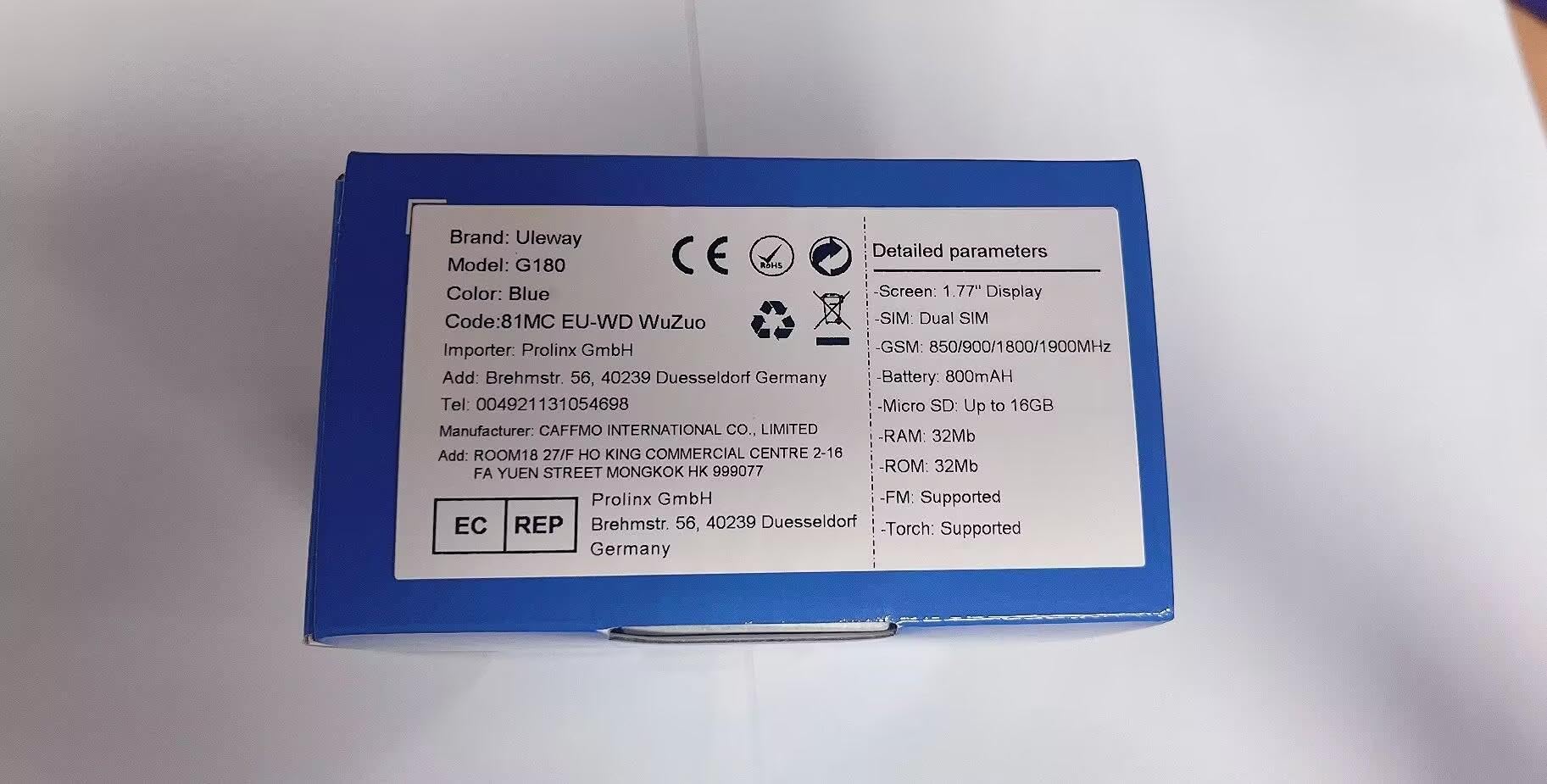 Uleway Big Button Mobile Phone for Elderly - Easy to Use Basic Device With SOS Emergency Button, Large Volume, Flashlight, FM Radio (Blue)