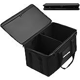 Yorkenbe 45L Camping Organizer, 1680D Heavy Duty Waterproof Camping Storage for Camping Cooking Utensils and Camping Cookware, with Hard Bottom, Camping Bag with Zippered Lid for RV, Hiking