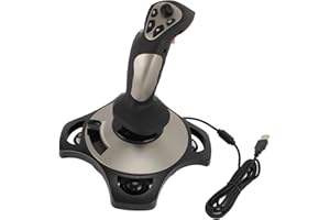 Alomejor Flight Simulator Control Joystick Wired Flight Stick with Vibration Function for PC Computer, Throttle Control for P