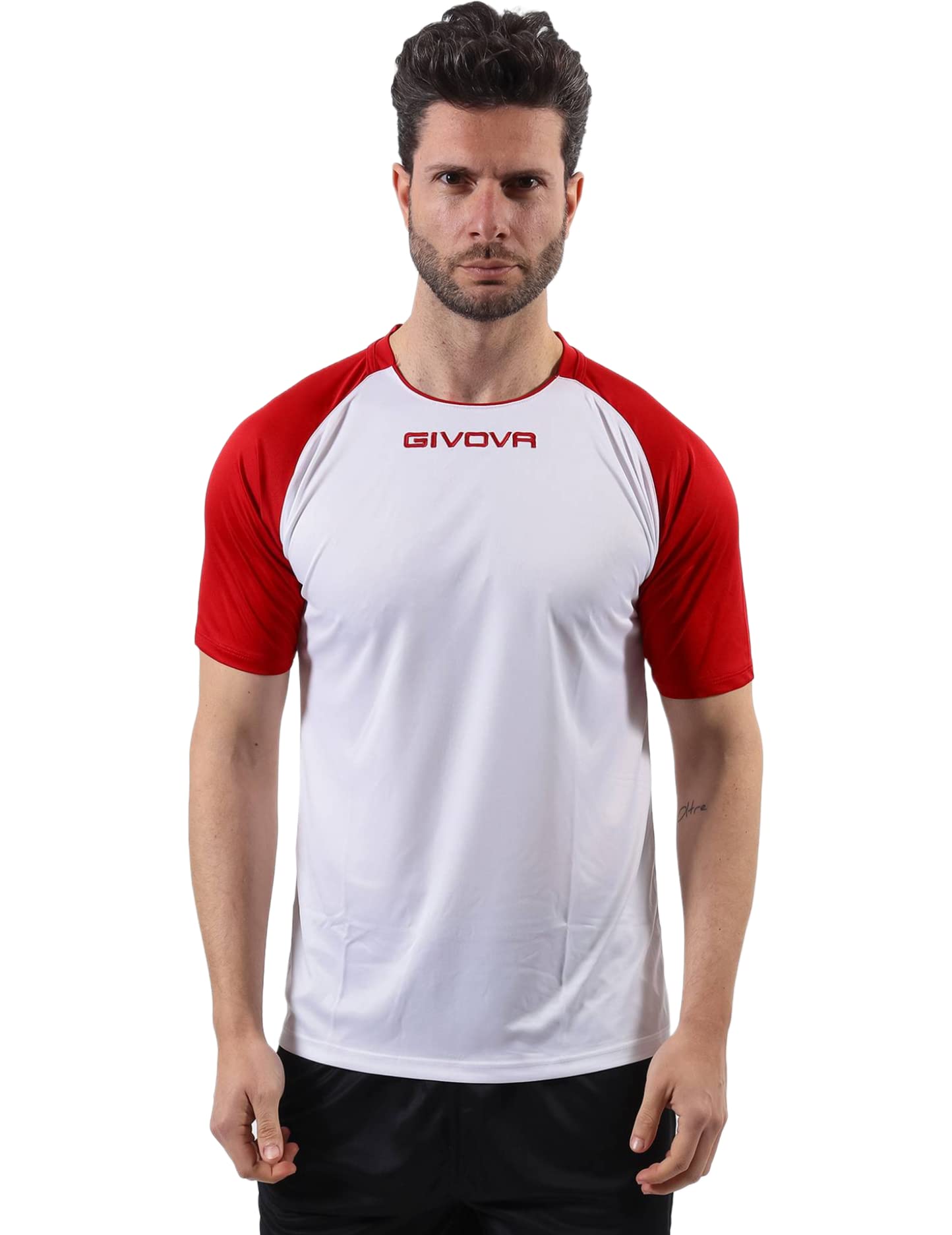 Givova Shirt Capo Interlock Bianco/Rosso Tg. XS