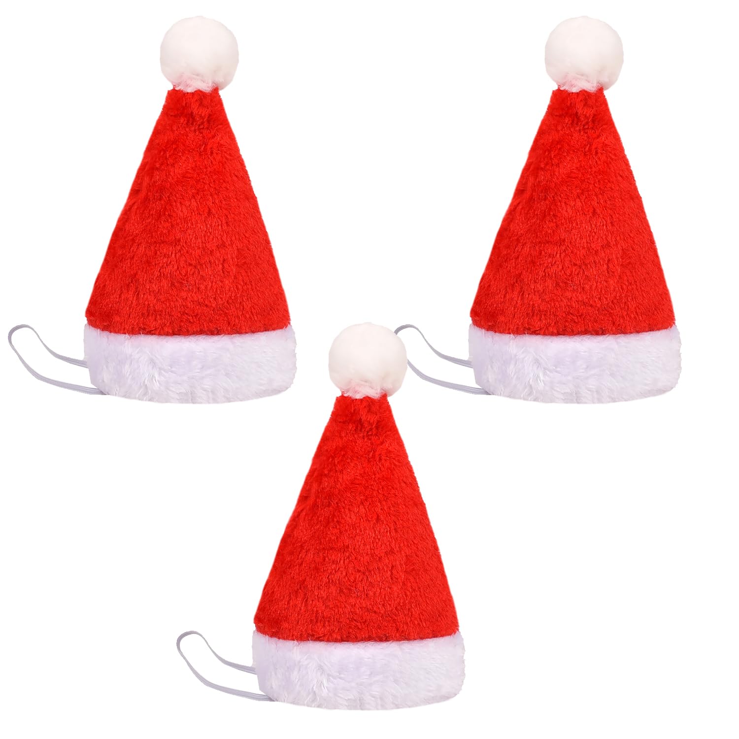 HIXNUG 3 Pieces Christmas Pet Hat Cat Christmas Santa Hat Pet Hat Outfit Pet Christmas Costume Dressing up Xmas Party Fashion New Year