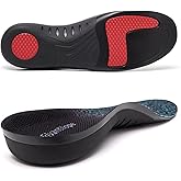 Plantar Fasciitis Insoles for Men Women, 220+ lbs Heavy Duty Support Pain Relief Orthotics, High Arch Support for Pain Relief, Flat Feet Orthotic Insert, Work Boot Shoe Insole, Fit Standing All Day