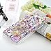 iPhone X Case, iPhone Xs Case, Mavis's Diary Full Edge Protective Plastic Case, 3D Handmade Crystal Clear Bling Full Diamonds Colorful Shiny Rhinestone Flowers Hard PC Cover