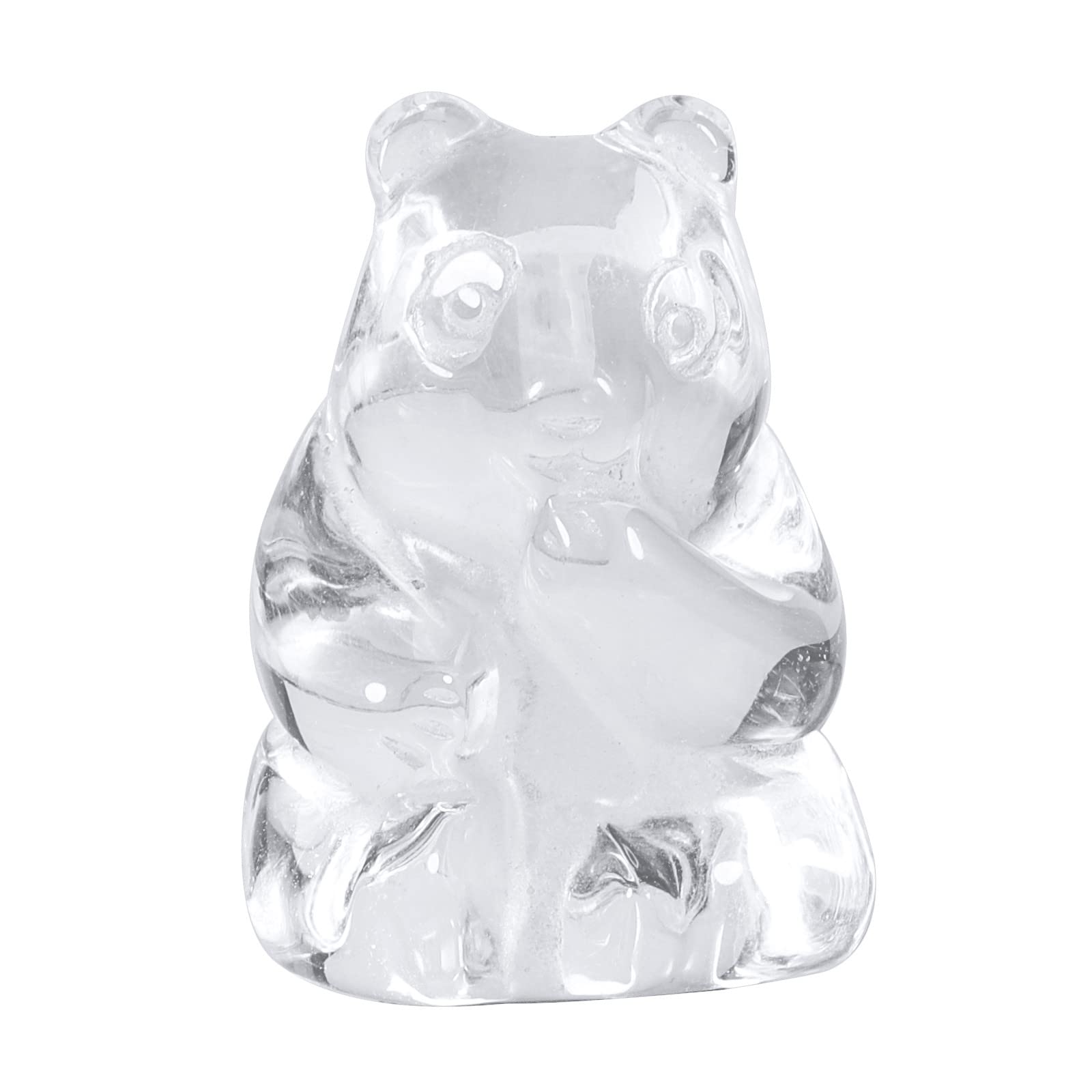 mookaitedecor Rock Quartz Mini Carved Stone Bear Figurine, Healing Crystal Animal Statue Sculpture Ornament for Home Office Bonsai Meditation, Height 1.06-1.25”