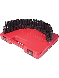 Sunex 3342 3/8-Inch Drive Master Impact Socket Set, Inch/Metric, Standard/Deep, 6-Point, Cr-Mo, 5/16-Inch - 3/4-Inch, 10mm - 19mm, 42-Piece