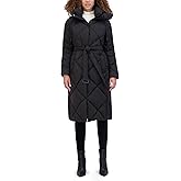 Kenneth Cole Women's Diamond Quilted Belted Puffer With Ultra Soft Plush Synthetic Fill