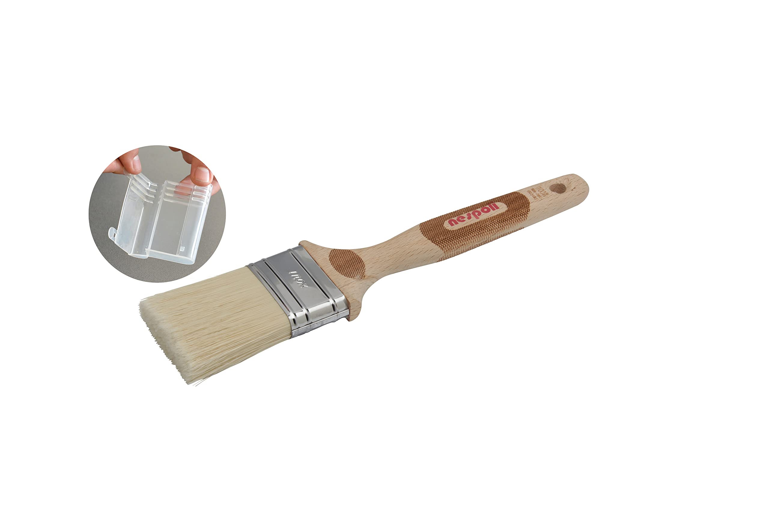 NESPOLI Flat Brush FSC Wood and Fibre Fillpro 38 mm with Freshbox, No Specific Colour