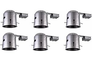 ELEGANT Elitco Lighting TC6R-E26-6PK recessed-Light-Fixture-Trims 5" Non-IC REMODEL HOUSING, 120V, E26 Socket, FITS PAR30/BR30/R30, 75WMAX 6 Pack
