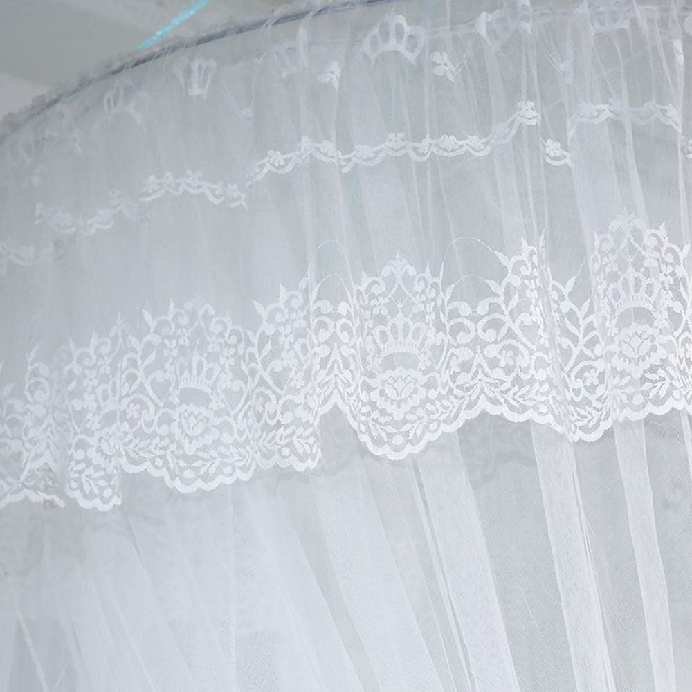 Mengersi Princess Bed Canopy Romantic Round Dome Bed Curtains Mosquito Net for King Queen Full Twin Size Bed(Round Canopy, Blue and White): Home & Kitchen