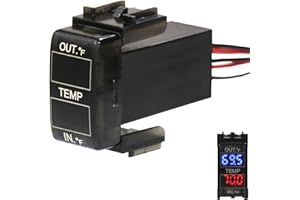 TIMLOON Car Internal and External Temperature Display, Fahrenheit Temperature, Dual Temperature Sensors Use for Nissan