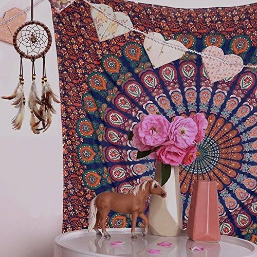 Hippie mandala tapestry psychedelic wall hangings indian dorm decor ombre pigment tapestries by shree expo (blue 2)