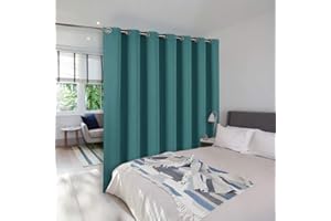 NICETOWN Sound Barrier Room Dividers Curtains Screens Partitions, Full-Length Grommet Top Room Screen Divider Curtain Panel for Space Solution, Studio, Stage (1 Pack, 8.3ft Wide x 7ft Long, Sea Teal)