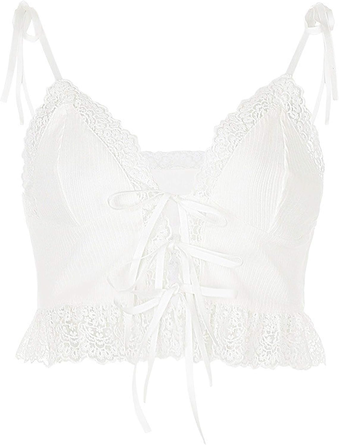 v neck lace trim cami