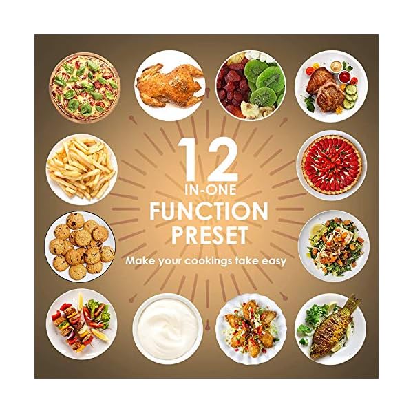 Uten-Automatic-Multifunctional-Air-Fryer-Oven-Smart-Tabletop-Oven-10L-1500W-Hot-Air-Oven-with-12-Programs-with-LED-Touch-Screen-Temperature-and-Control-for-Baking Air Fryer Oven, Uten 10L Digital Air Fryers Oven, Smart Tabletop Oven with 12 Preset Menus, LED Touch Screen Temperature…