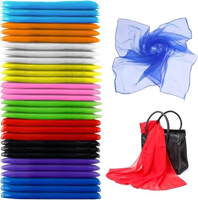 SteelFever 30pcs Large Dance Scarves Juggling Scarfs 70x70cm 10 Colors