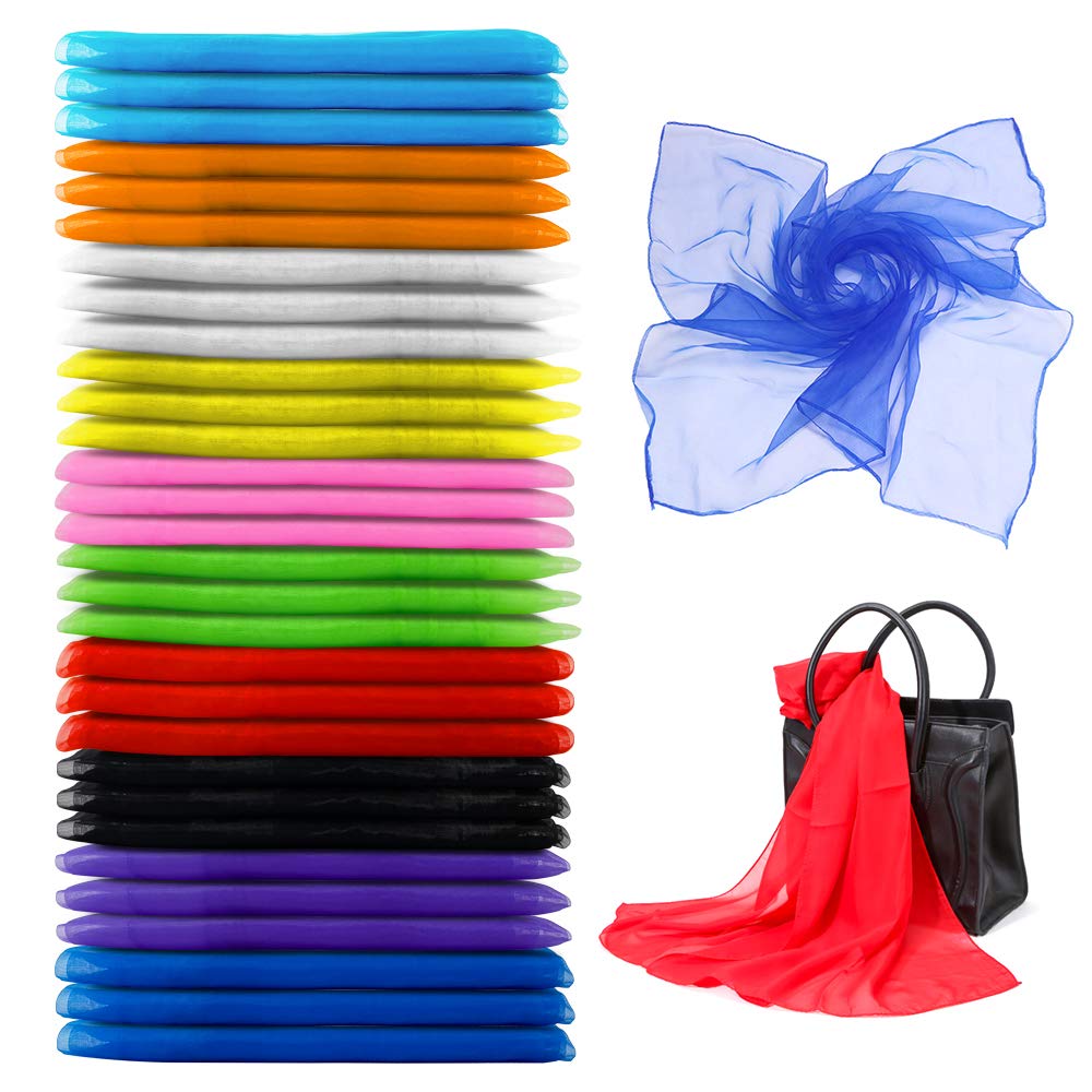 SteelFever 30pcs Creative Dance Woman/Band Scarves Soft, Large Juggling Scarfs (70 x 70cm)