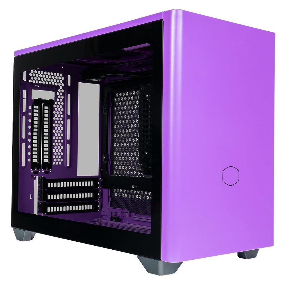 Cooler Master MasterBox NR200P Mini ITX Computer Case - Tempered Glass Side Panel, Superior Cooling Options, Vertical GPU display, Tool - Free 360 Degree Accessibility - Nightshade Purple