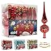 Woowell Shatterproof Ornaments Christmas Tree Decoration, 54 Set Luxury Collection Red Assorted Xmas Balls, Reusable Hand-held Gift Box (red)