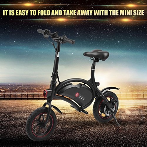 OUTAD Folding E-Bike with 36V 6AH Lithium-Ion Battery, 12 inch Wheels and 250W Hub Motor | Lightweight and Aluminum Electric Bicycle | Reach 18.6 mph, 264 lbs Max Load