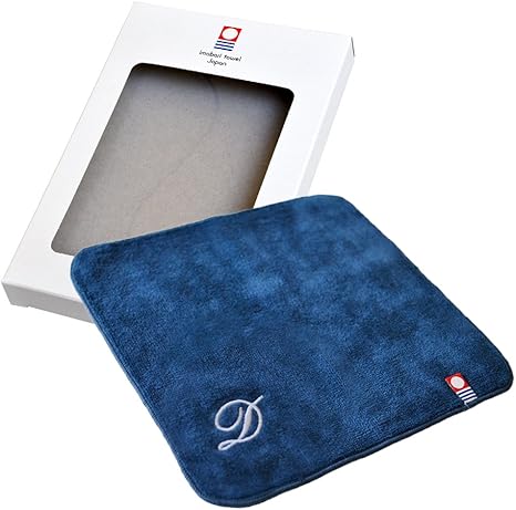 Amazon ブルーム 今治タオル 認定 イニシャルハンカチ 1枚 箱入り ネイビー イニシャル D G タオルギフト プチギフト かわいい イニシャル ハンドタオル 今治 タオルハンカチ タオルセット ホーム キッチン オンライン通販