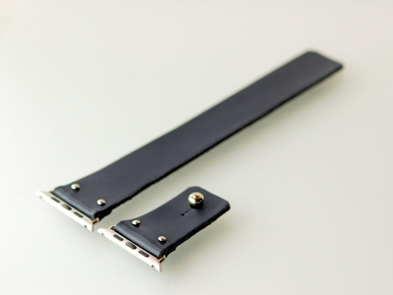 Handmade Apple watch Strap, Navy Blue Single tour Vegetable tanned leather watch strap bracelet in Minimalist & Zen style