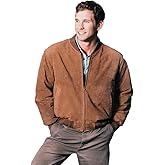 REED EST. 1950 Men’s Luxury Suede Leather Baseball Jacket – Premium Soft Suede with Smooth Interior Lining