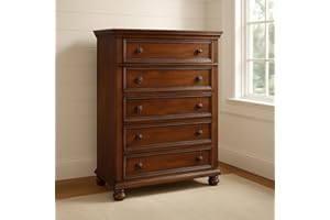 Lexington Heritage 40" Traditional Bedroom Chest, Classic Vertical Storage Cabinet with 5 Spacious Drawers, Antique-Style Kno