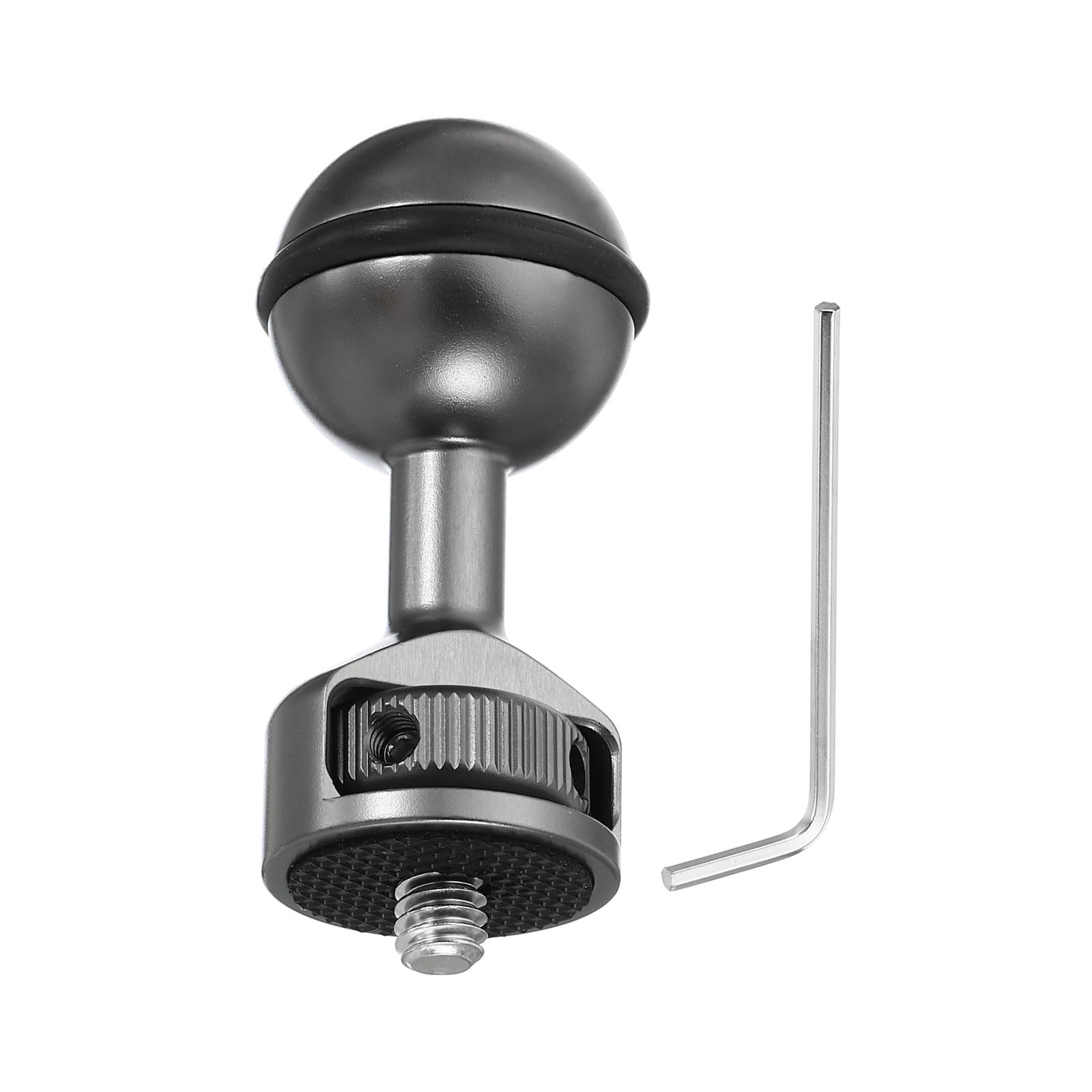PATIKIL 1" Ball Adapter with 1/4"-20 Screw, 360 Rotatable Camera Arm Tray Adapter for Underwater Diving Photography System, Silver
