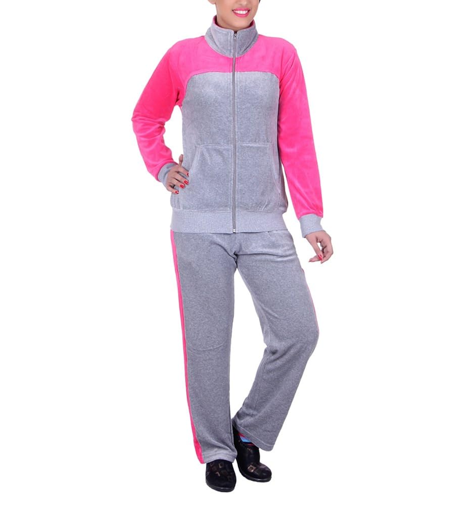 vivid bharti style collar cotton velvet/shearing tracksuit