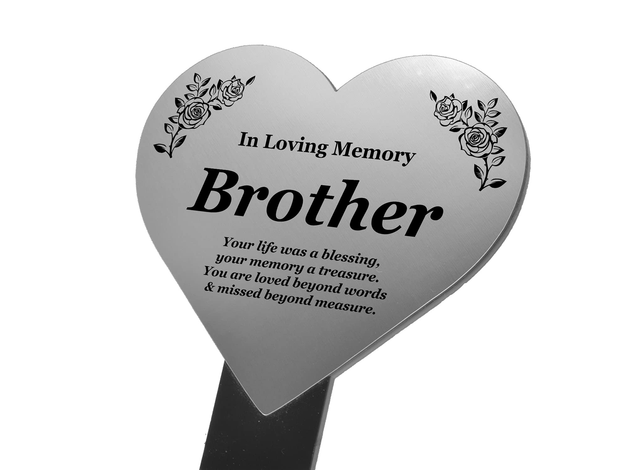 Plaque for Brother Memorial Ornaments. In Loving Memory of Brother Plaque Bereavement Gift. Grave Decoration. Plant Marker. Memorial Ornament. Brother Tribute.