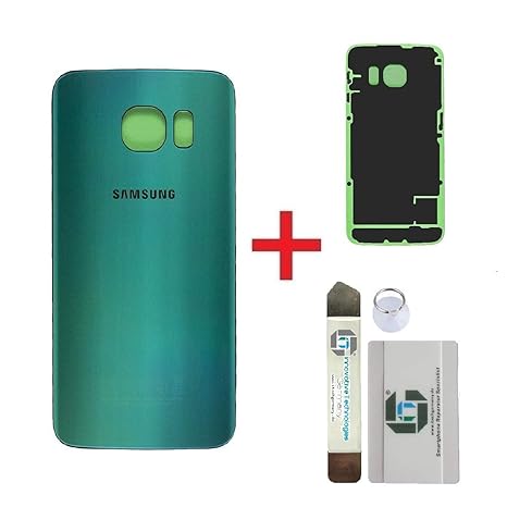 iTG® Original Akkudeckel Reparatur-Set für Samsung Galaxy S6 EDGE Grün (Green Emerald) – Original Samsung Rückseite Batteriea