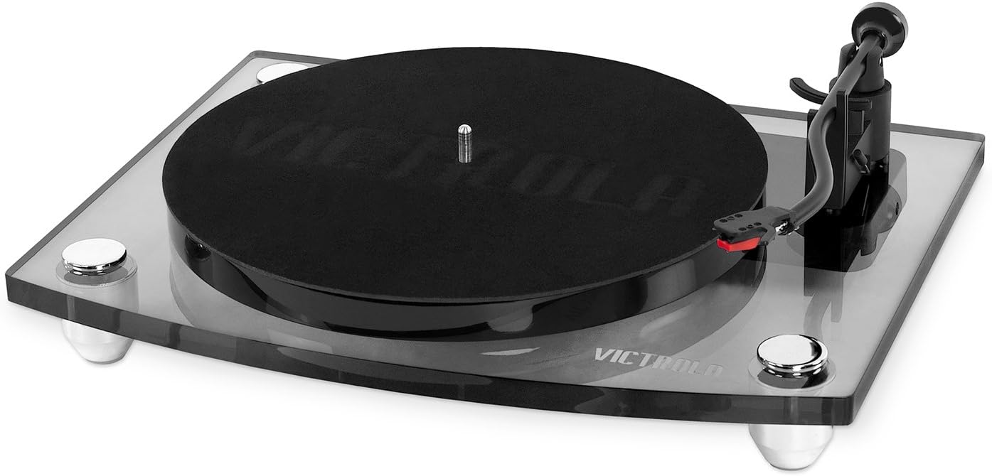 victrola acrylic turntable setup
