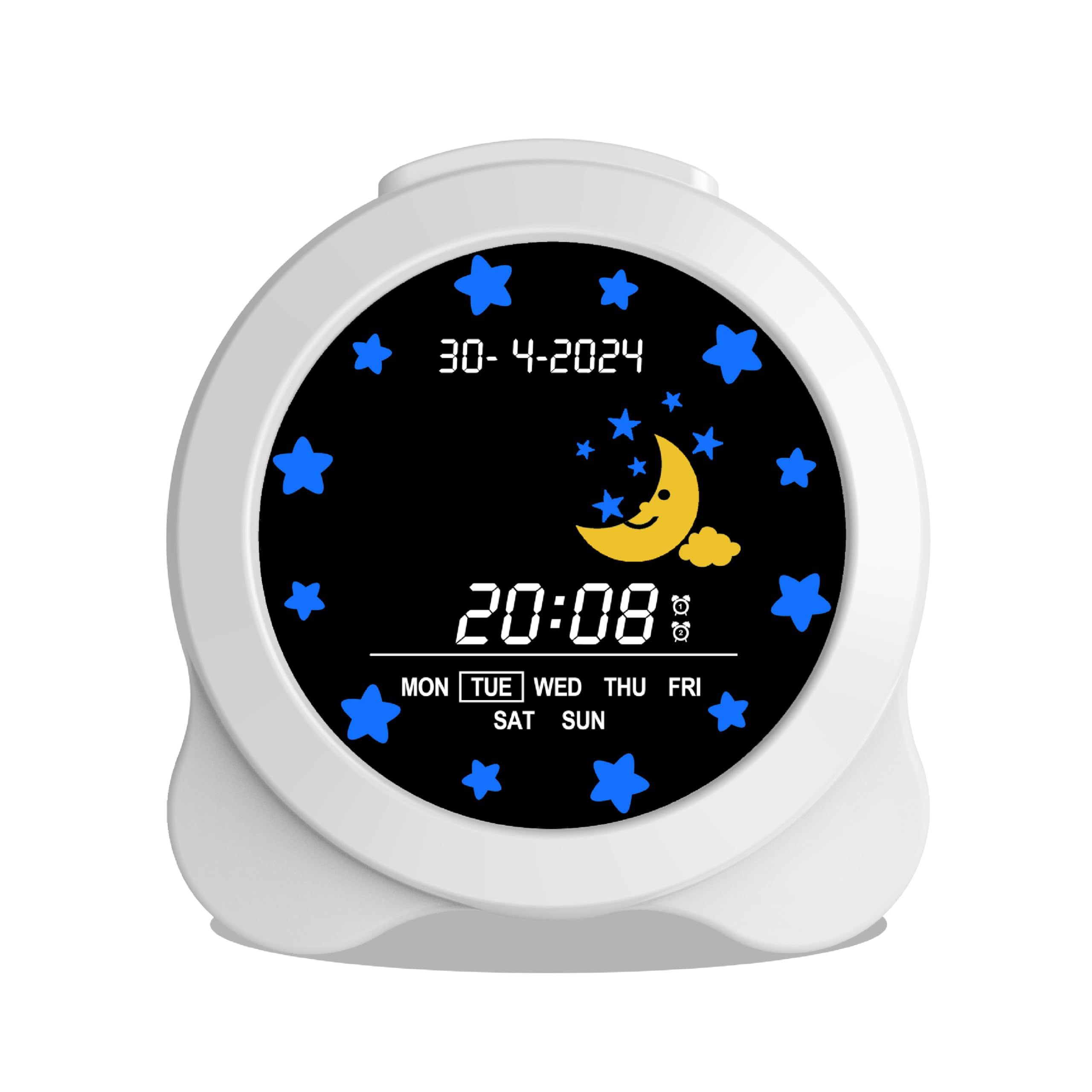 groov e Kidz Sleep Trainer Clock - Kid's Digital Alarm Clock for Sleep Training, LCD Display with Modes for Mornings and Nights, 6 Alarm Sounds, USB Powered